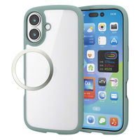 iPhone17 ケース ハイブリッド 衝撃吸収 軽量 薄型 グリーン PM-A25ATSLFCGN エレコム 1個（直送品）