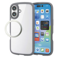 iPhone17 ケース ハイブリッド 衝撃吸収 軽量 薄型 グレー PM-A25ATSLFCGY エレコム 1個（直送品）