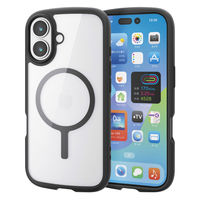 iPhone17 ケース ハイブリッド 衝撃吸収 軽量 薄型 MAGKEEP ブラック PM-A25ATSLFCMBK エレコム 1個（直送品）