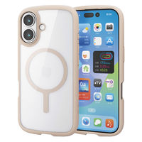 iPhone17 ケース ハイブリッド 衝撃吸収 軽量 薄型 MAGKEEP ベージュ PM-A25ATSLFCMBE エレコム 1個（直送品）