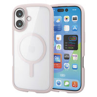 iPhone17 ケース ハイブリッド 衝撃吸収 軽量 薄型 MAGKEEP ピンク PM-A25ATSLFCMPN エレコム 1個（直送品）