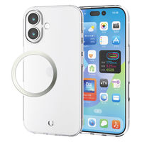 iPhone17 ケース ソフト 薄型 磁気吸着対応メタルステッカー付 クリア PM-A25AUCTCR エレコム 1個（直送品）