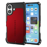 iPhone17 ケース ハイブリッド 衝撃吸収 ZEROSHOCK レッド PM-A25AZERORD エレコム 1個（直送品）