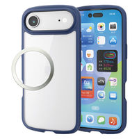 iPhone Air ケース ハイブリッド 衝撃吸収 軽量 薄型 ネイビー PM-A25BTSLFCNV エレコム 1個（直送品）