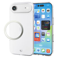 iPhone Air ケース ソフト 薄型 磁気吸着対応メタルステッカー付 クリア PM-A25BUCTCR エレコム 1個（直送品）