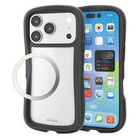 iPhone17 Pro ケース ハイブリッド 衝撃吸収 Grippy ブラック PM-A25CGRPFCBK エレコム 1個（直送品）