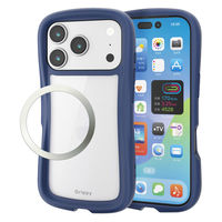 iPhone17 Pro ケース ハイブリッド 衝撃吸収 Grippy ネイビー PM-A25CGRPFCNV エレコム 1個（直送品）