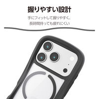 iPhone17 Pro ケース ハイブリッド MAGKEEP Grippy ブラック PM-A25CGRPFMBK エレコム 1個（直送品）