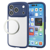 iPhone17 Pro ケース ハイブリッド 衝撃吸収 軽量 薄型 極限保護 ネイビー PM-A25CTSLFCKNV エレコム 1個（直送品）