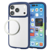 iPhone17 Pro ケース ハイブリッド 衝撃吸収 軽量 薄型 ネイビー PM-A25CTSLFCNV エレコム 1個（直送品）