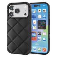 iPhone17 Pro ケース ソフト 衝撃吸収 キルティング風デザイン ブラック PM-A25CUCQBK エレコム 1個（直送品）