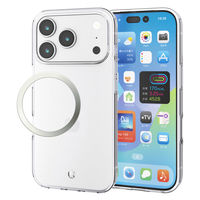 iPhone17 Pro ケース ソフト 薄型 磁気吸着対応メタルステッカー付 高透明 クリア PM-A25CUCT3CR エレコム 1個（直送品）
