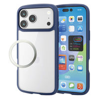 iPhone17 Pro Max ケース ハイブリッド 衝撃吸収 軽量 薄型 ネイビー PM-A25DTSLFCNV エレコム 1個（直送品）