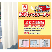 明和グラビア 防炎バスカーテン ワイド NVS-400(BE) 150cm×160cm 1セット(2枚入)（直送品）