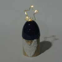 クリスマス　(LEDライト付き)ひげ布サンタ ネイビー LAKOLE/ラコレ