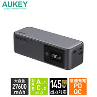 AUKEY モバイルバッテリー 27600mAh PD対応 高出力140W PB-Y63-GY 1個
