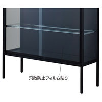 ストア・エキスプレス ラテラルショーケース黒 W120×H180cm【黒パネル×ガラス棚4段】 2025-2121 1セット（直送品）