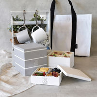 イエロースタジオ お重 3段 メイドイングランマカフェ 三段重箱 2400ml グレー 440181 1個（直送品）