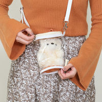 不二貿易 推し活 バッグ ぬいぐるみ クリアバッグ ぬいぐるみポーチ オレンジ 480094 1個（直送品）