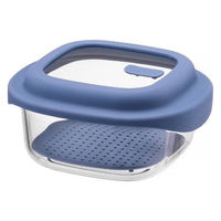 耐熱ガラス製 保存容器 1.5L ブルー LNG482 1セット（1個×3）電子レンジ・オーブン・食洗機対応 LIV PLUS