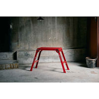 天馬 脚立 アルミ製 作業台 2段 ガレージ 雑貨 レッド 467199 1個（直送品）