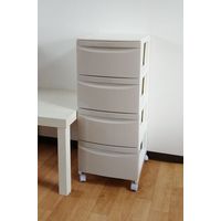 平和工業 ルーセント 364 チェスト キャスター付 4段 幅360×奥行420×高さ870mm サンドベージュ 1台（直送品）