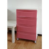 平和工業 ルーセント 544 チェスト キャスター付 ワイド4段 幅540×奥行420×高さ880mm ストリベリーアイス 1台（直送品）