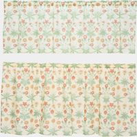 川島織物セルコン モリスデザインスタジオ デイジーシアー カフェカーテン 1450×600mm ライトオレンジ 1枚（直送品）