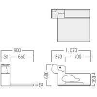 【軒先渡し】キッズコーナー オリバーファーム ベンチ・ウシ 防炎・高機能 幅900×奥行900×高さ600mm ホワイト×グリーン 1台（直送品）