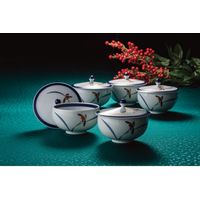 【ギフト包装】香蘭社　オーキッドレース　蓋付湯呑5客揃　210126086　1個（直送品）