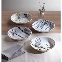 【ギフト包装】山加商店　ピーナッツ　メッセージ　パスタプレート4枚セット　210147024　1個（直送品）