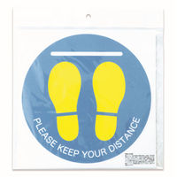 ワールドクラフト 新しい生活様式ステッカー 足元丸型シール 5枚入 RS01 1パック