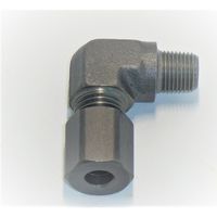 マルエム産業 高圧継手 くい込み エルボニップル鋼管外径6mm×PT3/8ネジ MLN6-PT3/8 1個（直送品）