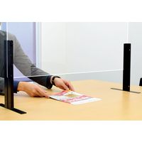 ティーエフサービス 卓上用パーテーション 4段階可動スタンドと幅600mmパネルセット ブラック TK4-3033BK6A 1セット（直送品）