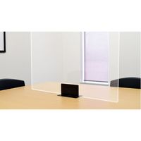 ティーエフサービス 卓上用パーテーション L型 大 固定スタンドと幅600mmパネルセット ブラック TKL-2010BK6A 1セット（直送品）