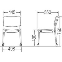 【軒先渡し】サンケイ CM350 ミィーティングチェア キャスター脚 布張り CM350-CYC ブルー 1セット(2脚入)（直送品）