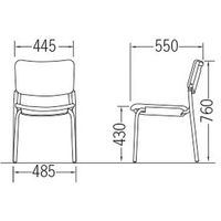 【軒先渡し】サンケイ CM350 ミィーティングチェア 固定脚 布張り CM350-CY ブルー 1脚（直送品）