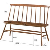 東谷 ROOM ESSENCE ダイニングベンチ 幅1060mm ブラウン CL-422BR 1台（直送品）