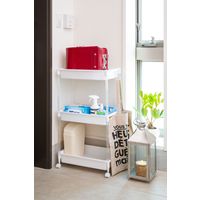 平和工業 Willst 抗菌 ワゴン 3段 幅270×奥行455×高さ840mm ホワイト 1台（直送品）