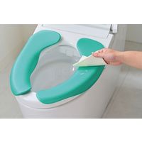 オカ 拭けるらくらく便座クッション グリーン 429577 1個 T1106