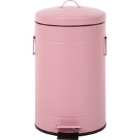 不二貿易 スチール ラウンドペダルペール 12L ピンク 34719 1個（直送品）