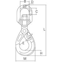 アイビッグ スイベル式ロッキングフック　スイベルラッチロック 28829 1個（直送品）