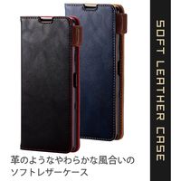 Xperia 10 III ケース カバー 手帳 フラップ レザー ステッチ ブラック PM-X213PLFYBK エレコム 1個（直送品）