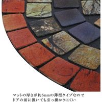 ベストコ 玄関マット 38.5×65cm セミサークルステンドタイル 泥落とし 水洗いOK エントランスラバーマット ND-468（直送品）