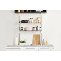 ベストコ ステンレス つっぱりキッチンラック 2段 ワイド棚 ワームグレー NY-1001 4975970253632 1個