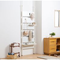 アイリスオーヤマ ウッドウォールラック　ハーフ棚板付き　WLR-HT62　ウォームホワイト WLR-HT62 1台