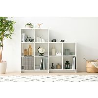 アイリスオーヤマ ウッドオープンシェルフ 幅690×奥行265×高さ1094mm ウォームホワイト