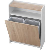 アイリスオーヤマ ゴミ箱 30L 引き出し ペールカウンター ウッドペールストッカー WPS-630 ウォームホワイト/ライトナチュラル 1台（直送品）