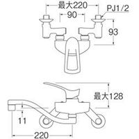 SANEI シングル混合栓 K1712EAK-3U-13 1個（直送品）
