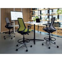 【組立設置込】内田洋行 ニンバス チェア ミドルバック 肘無 ハンガー付 ランバー無 ナイロンキャスター ディープレッド×黒 1脚（直送品）